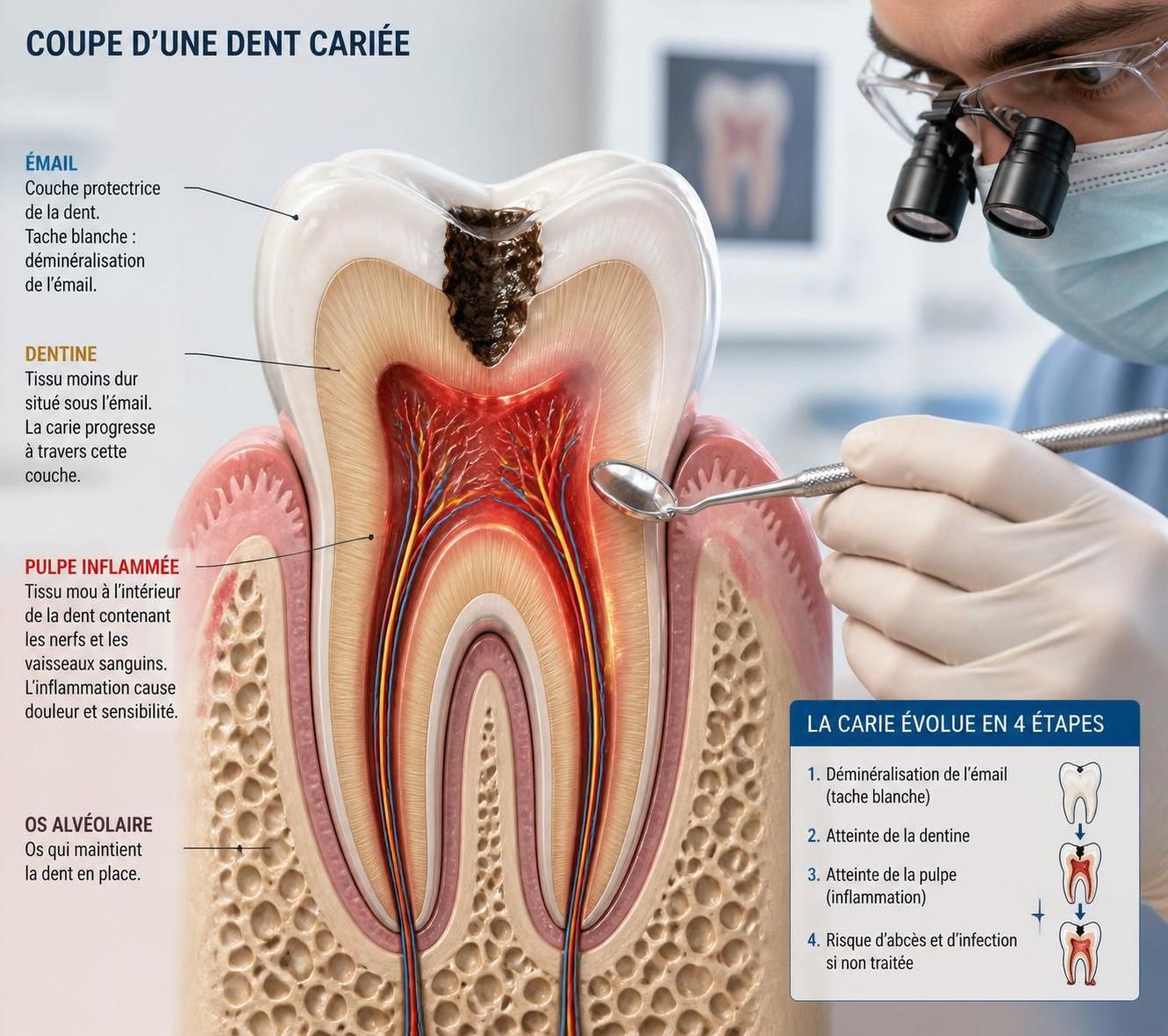 découvrez comment reconnaître les premiers symptômes de la carie dentaire pour agir rapidement et préserver la santé de vos dents avant que les dommages ne s'aggravent.