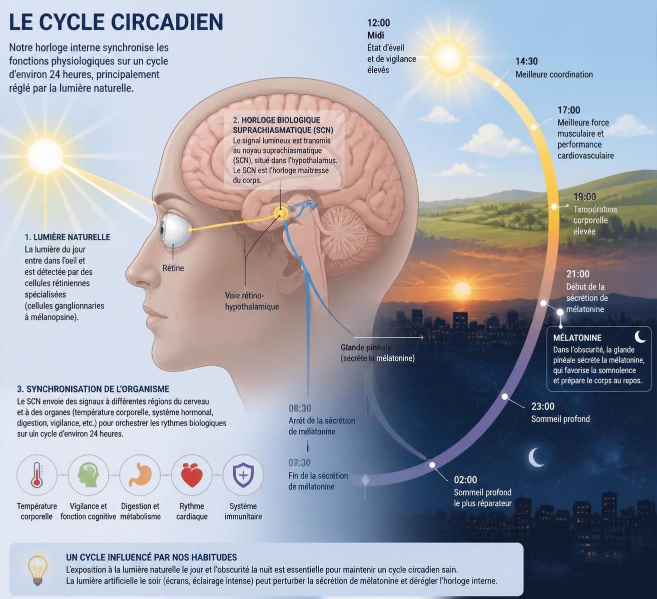 découvrez comment le cycle circadien régule votre sommeil et influence votre énergie tout au long de la journée pour un bien-être optimal.