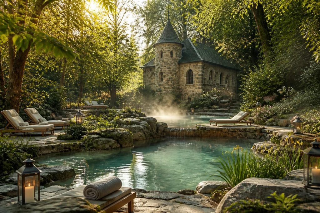 découvrez les bains du castel, un havre de bien-être alliant nature et détente pour une expérience relaxante unique en son genre.
