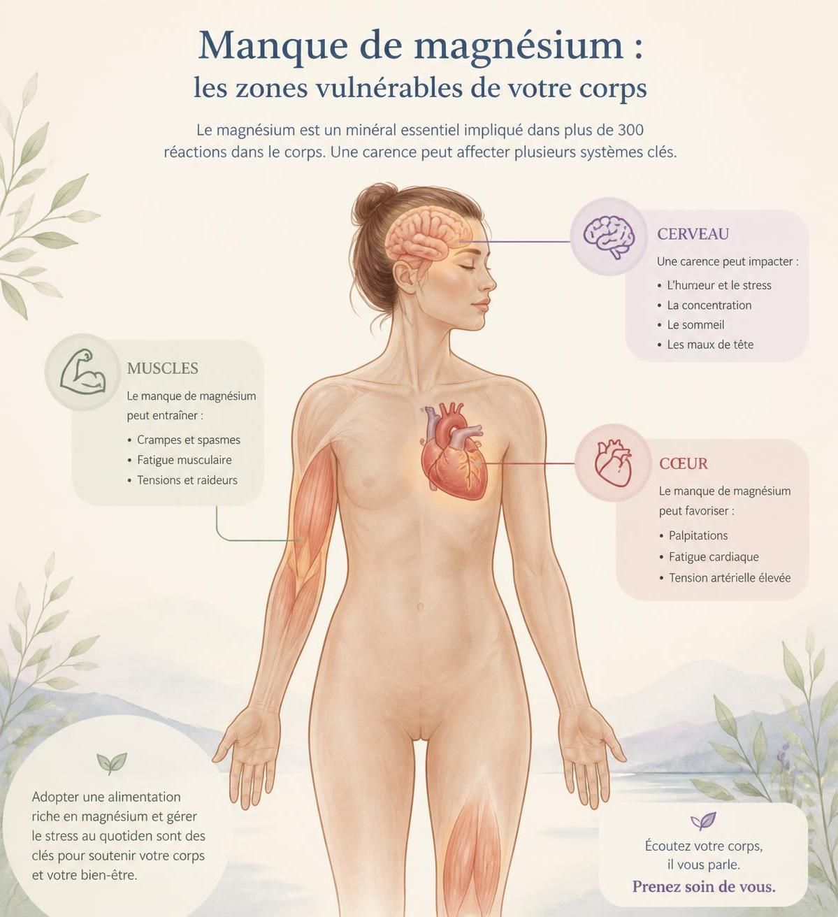 découvrez les principaux symptômes du manque de magnésium pour mieux reconnaître les signaux d'alerte de votre organisme et agir efficacement.